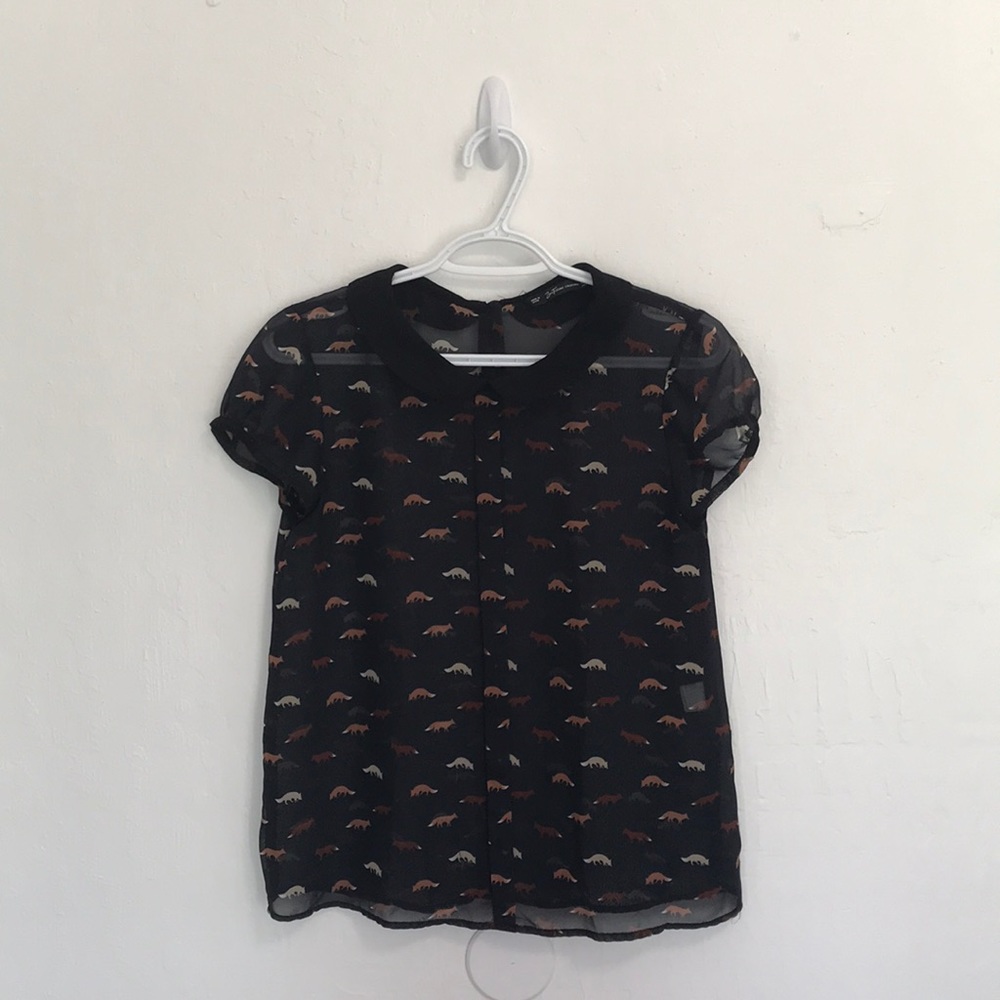 Zara fox print blouse